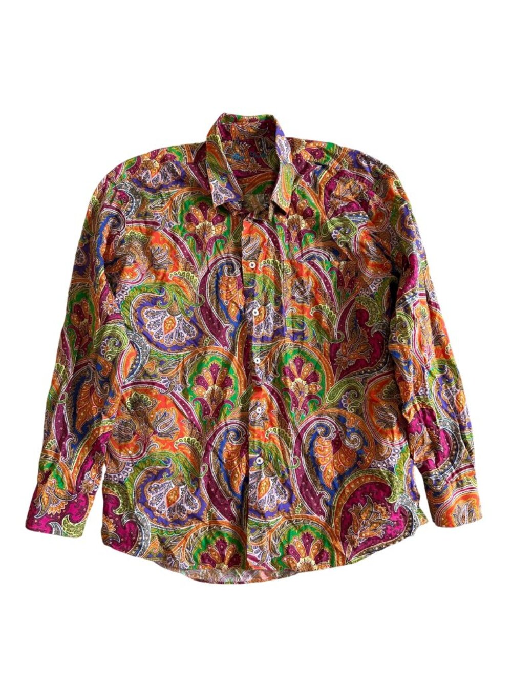 Alan Flusser Men's Sz Large Colorful Paisley Long-Sleeve Button-Up Shirt
